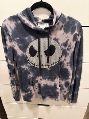 Disneyland nightmare before Christmas -Dye Skull Pullover Hoodie